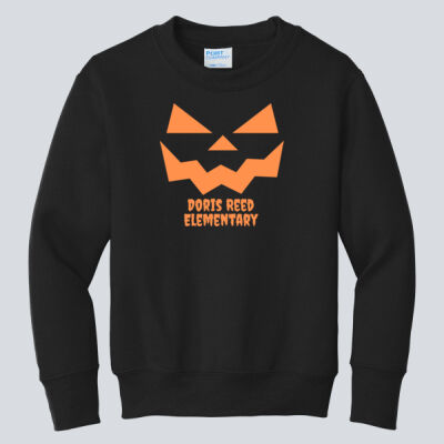 Youth Crewneck - Fall Holidays - Jack O' Lantern - Orange Thumbnail