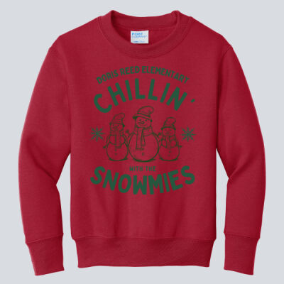 Youth Crewneck - Winter Holidays - Chillin' - Green Thumbnail