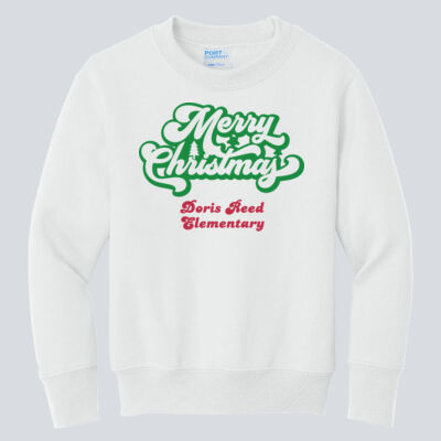 Youth Crewneck - Winter Holidays - Merry Christmas - Green & Red Thumbnail